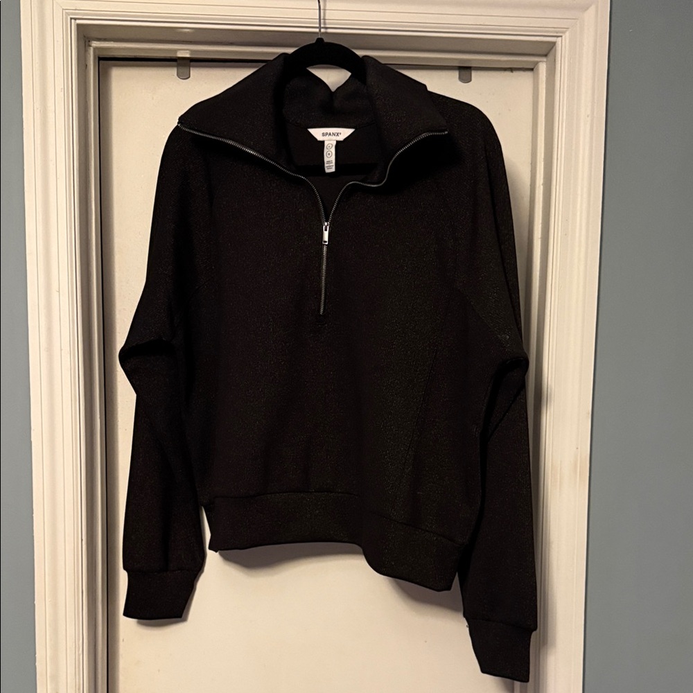 SPANX Black 1/2 Zip Air Essentials